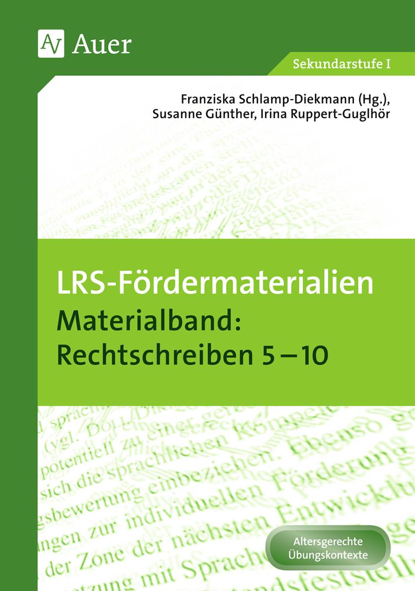 LRS-Fördermaterialien 2 Materialband Rechtschreiben 5-10 (5. bis 10. Klasse)