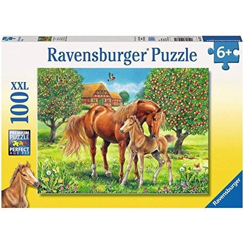 Ravensburger 10577 - Pferdeglück auf der Wiese, XXL Puzzle 100 Teile XXL Puzzle, 100 Teile, Maße: 49 x 36 cm, Premium Puzzle, Perfect Age Fit
