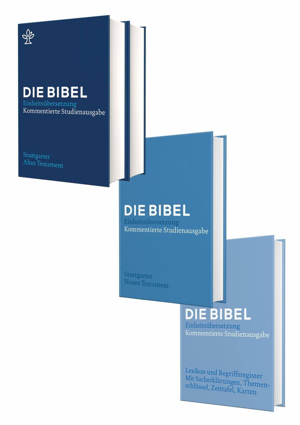 Die Bibel (Rev. Einheitsübersetzung 2017) - Stuttgarter Altes + Neues Testament + Lexikon, 4 Bde. Kommentierte Studienausgabe