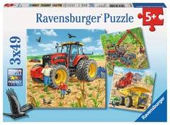 Ravensburger 080120 - Große Maschinen, 3x49 Teile, Kinderpuzzle Premium Puzzle, 3 x 49 Teile, Perfect Age Fit