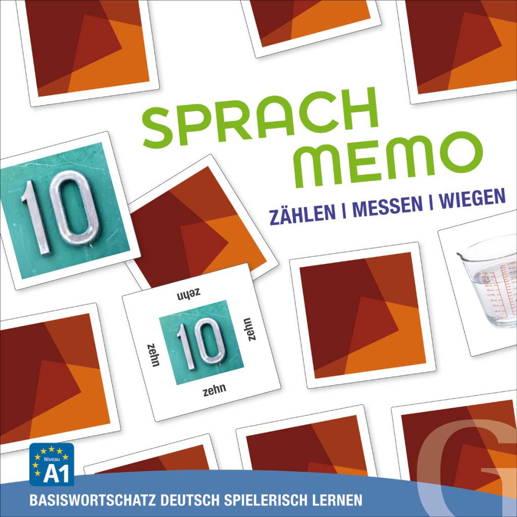 Sprachmemo Deutsch: Zählen / Messen / Wiegen (Spiel) Basiswortschatz spielerisch Deutsch lernen. Niveau A1. Sprachspiel