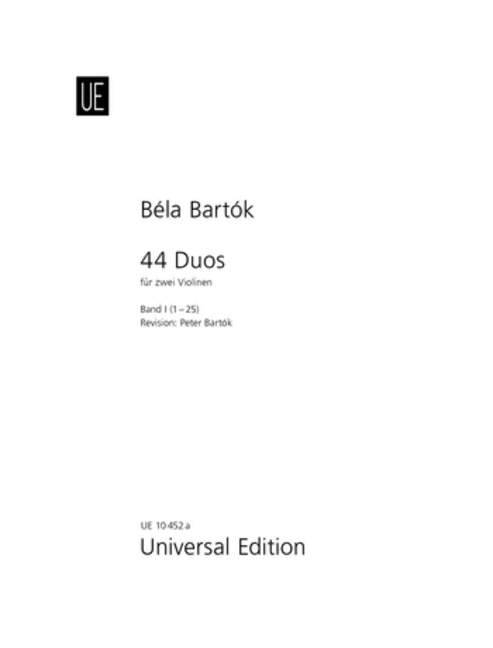 44 Duos, für 2 Violinen. Bd.1 1-25