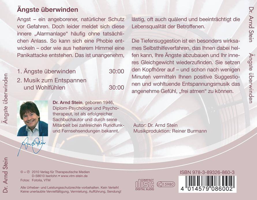 Ängste überwinden, 1 CD-Audio Die neue Form der Selbsthypnose
