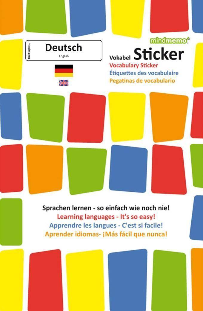 mindmemo Vokabel Sticker - Grundwortschatz Deutsch (DaF) / English - 280 Vokabel-Aufkleber Sprachen lernen - so einfach wie noch nie!. 3D Lernhilfe