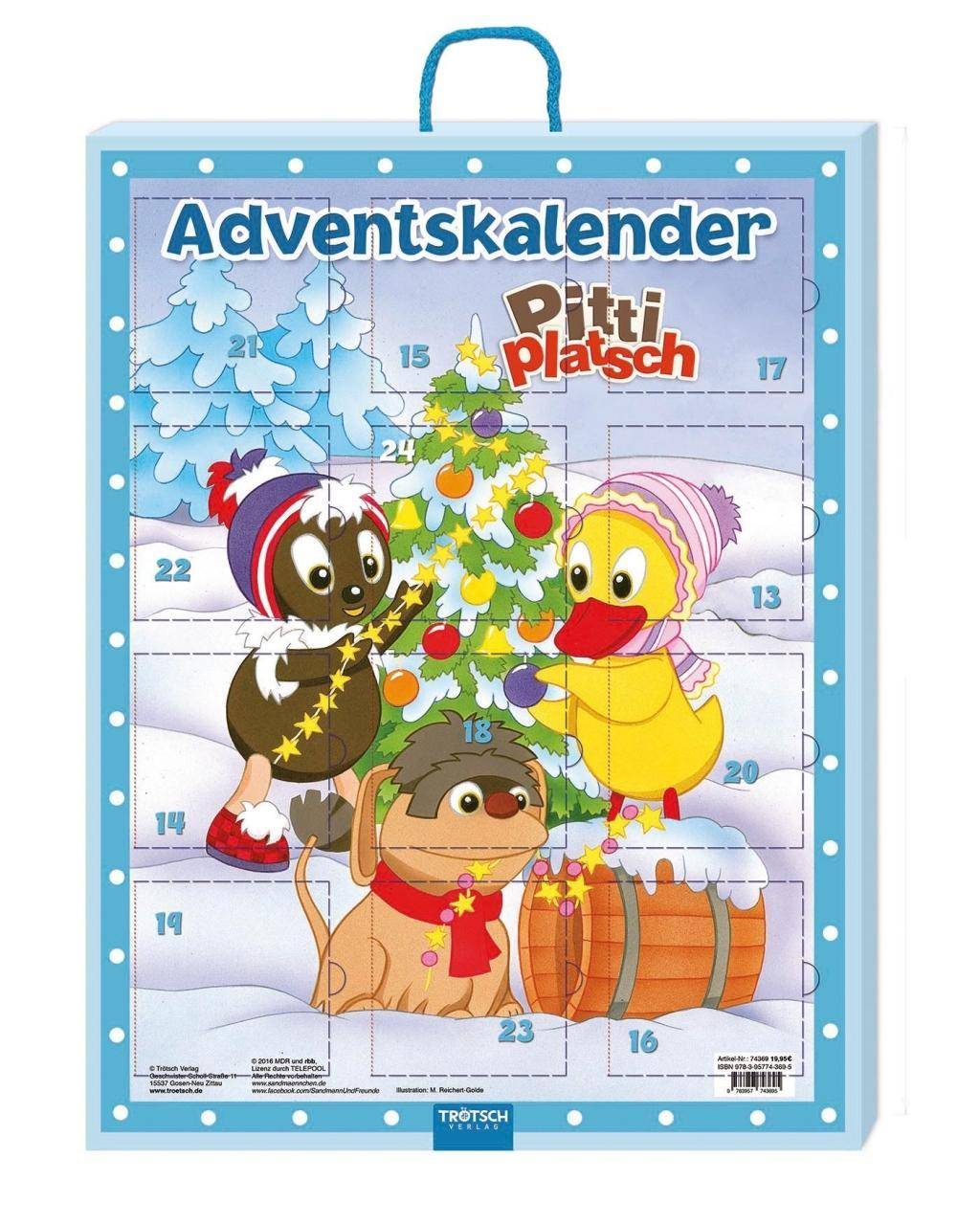 Pittiplatsch Adventskalender Weihnachtskalender für Kinder. 24 Mini-Büchlein
