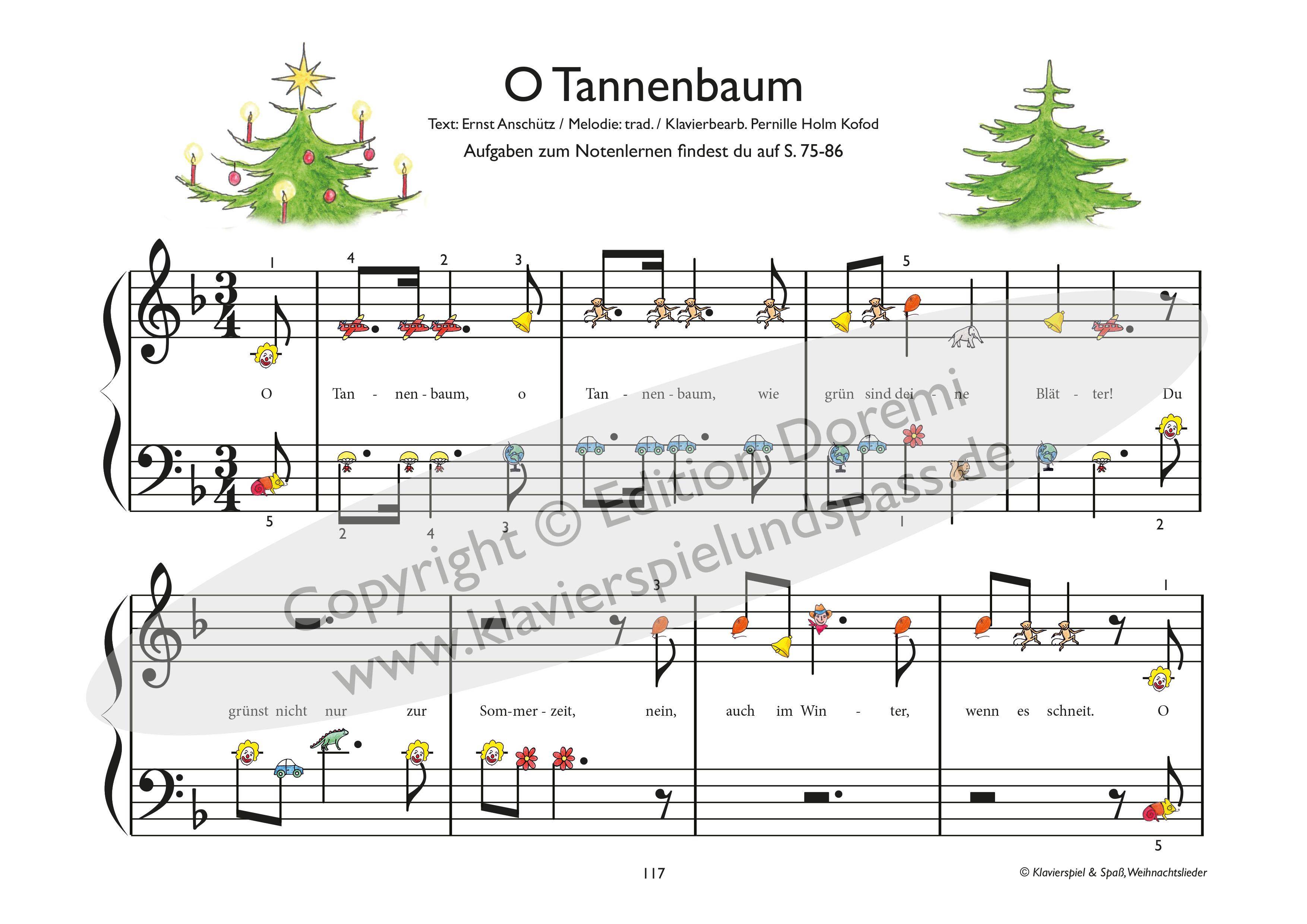 Klavierspiel & Spaß - Weihnachtslieder zum Klavierspielen lernen inkl. Tastenschablone (passend für alle Klaviere/Keyboards mit normaler Tastengrö?