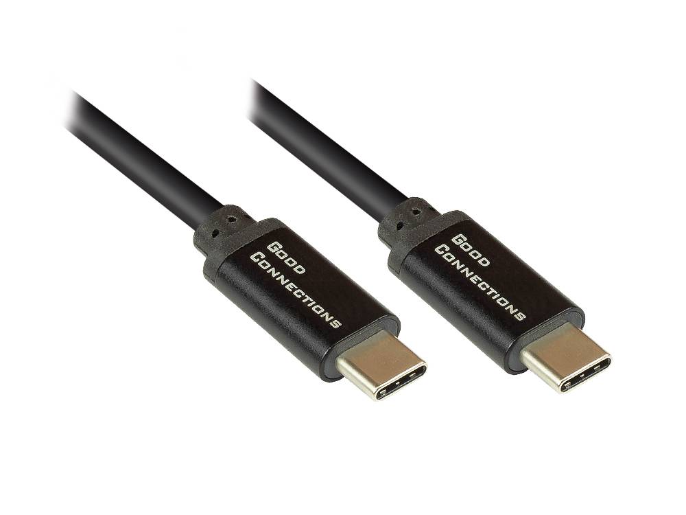 Good Connections® USB-C™ SmartFLEX Lade- und Datenkabel mit Power Delivery (PD3) 100W, USB 2.0, 5A E-Marker, schwarz, 1m