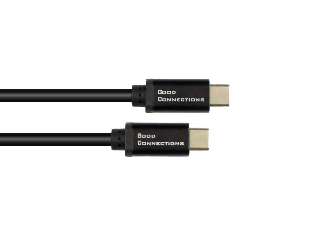Good Connections® USB-C™ SmartFLEX Lade- und Datenkabel mit Power Delivery (PD3) 100W, USB 2.0, 5A E-Marker, schwarz, 1m