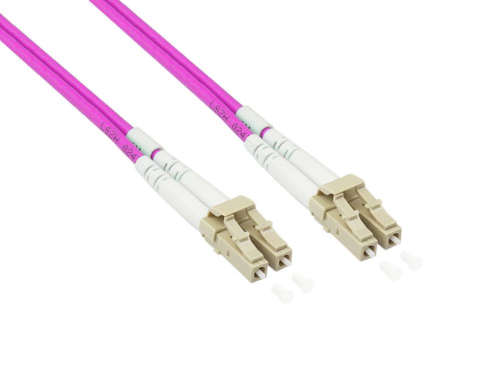 Good Connections® Patchkabel LWL Duplex OM4 PANZERKABEL (Multimode, 50/125) LC/LC, LSZH, Nagetierschutz, trittfest, 50m