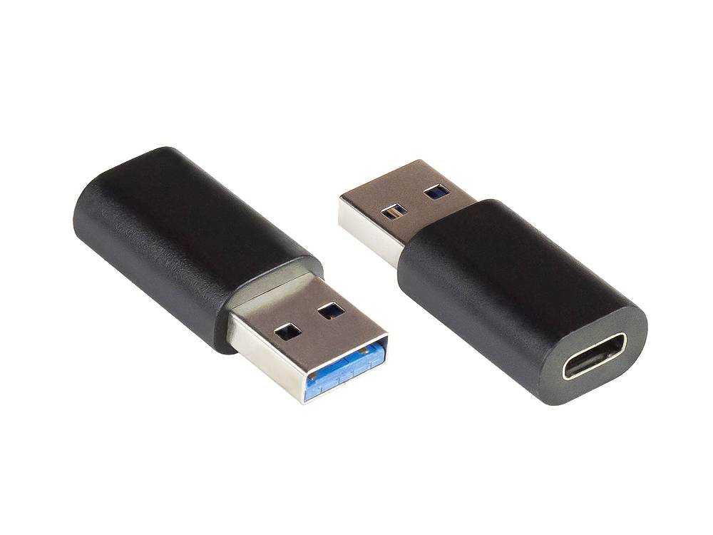 Kabelmeister® Adapter USB 3.0 / USB 3.1 (Gen. 1) Stecker A an USB-C™ Buchse, schwarz
