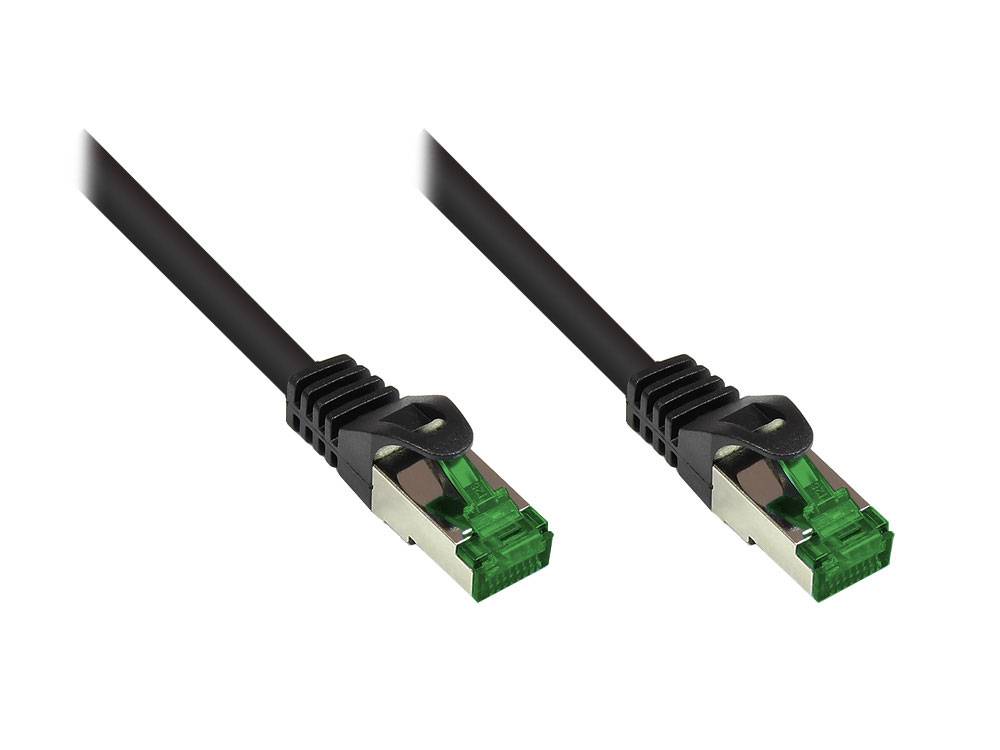 Kabelmeister® RNS® Patchkabel mit Rastnasenschutz, Outdoor (IP66), Cat.6A, S/FTP, PiMF, 500MHz, CU, schwarz, 30 m
