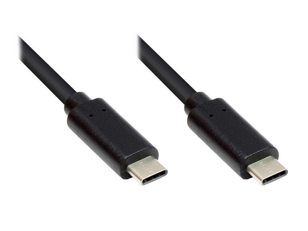 Kabelmeister® Lade- und Datenkabel USB 3.1 (Gen.1), USB-C™ Stecker beidseitig, CU, schwarz, 0,2m
