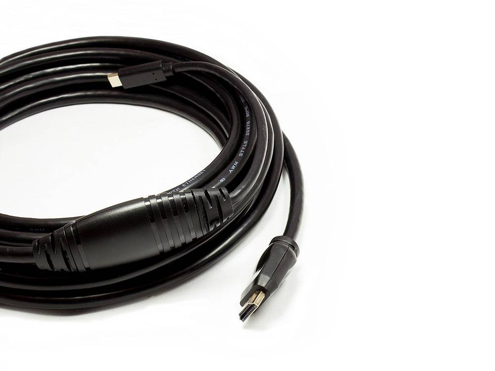 Kabelmeister® Adapterkabel USB-C™ Stecker an HDMI 2.0 Stecker, 4K / UHD @60Hz, CU, schwarz, 5m