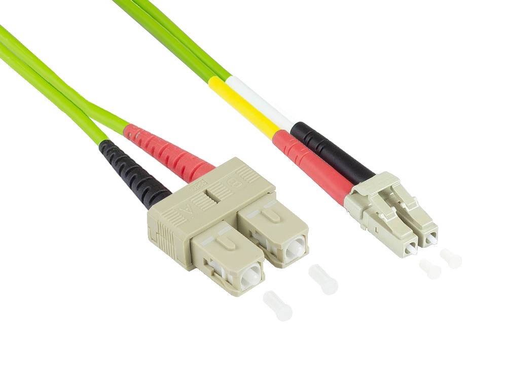 Kabelmeister® Patchkabel LWL Duplex OM5 (Multimode, 50/125) LC/SC, LSZH, 30m