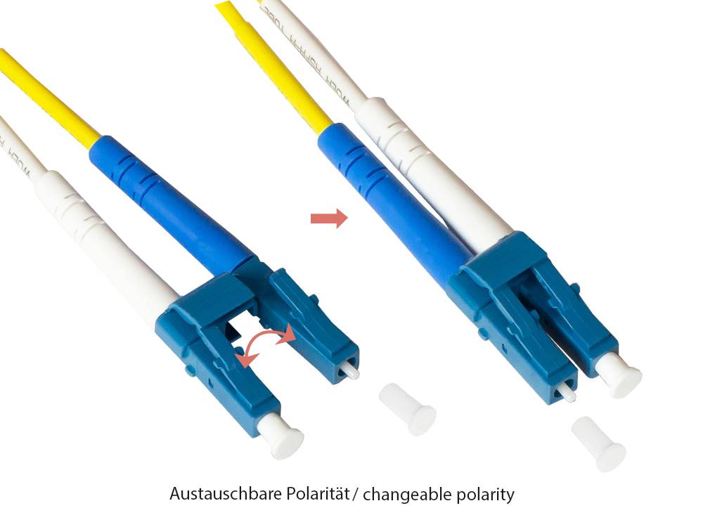 Kabelmeister® Patchkabelkabel LWL Duplex OS2 (Singlemode, 9/125) LC/SC, LSZH, austauschbare Polarität, 7,5m