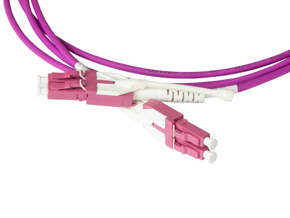 Kabelmeister® Patchkabelkabel LWL Duplex OM4 (Multimode, 50/125) LC/LC, UNIBOOT, LSZH, austauschbare Polarität, 20m