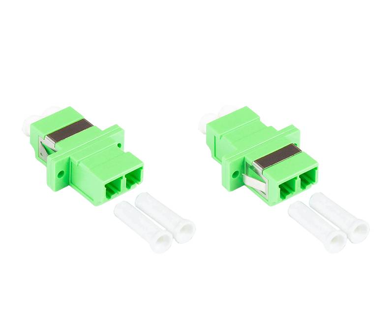 Kabelmeister® LWL Duplex Kupplung, LC (APC) an LC (APC), OS2, Singlemode, Kunststoffgehäuse mit Flansch,grün