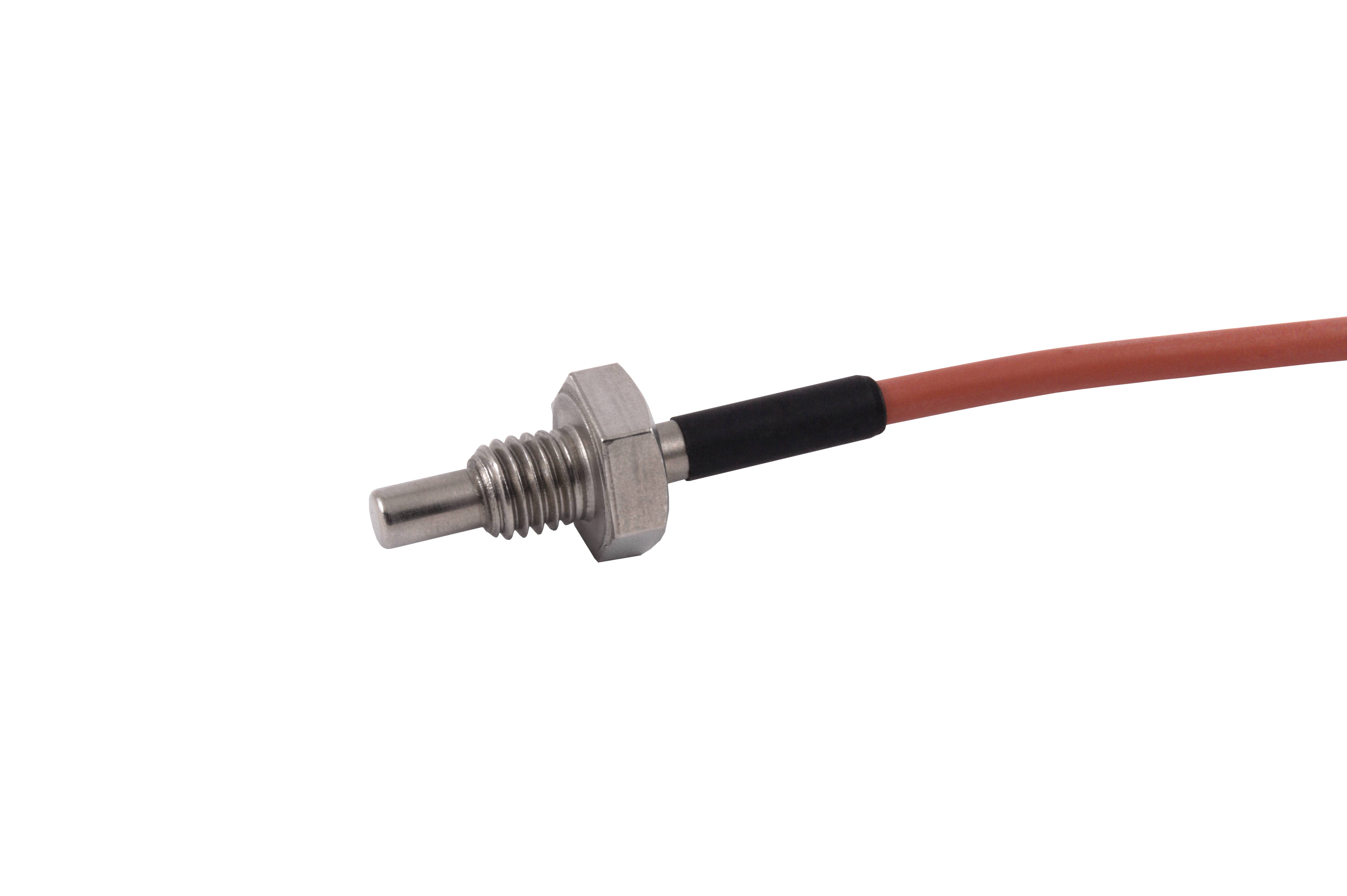 promesstec Pt1000 Temperaturfühler / 2m Silikon-Leitung / 2-Leiter / M10 Einschraubgewinde / Klasse A / -50°C...+180°C