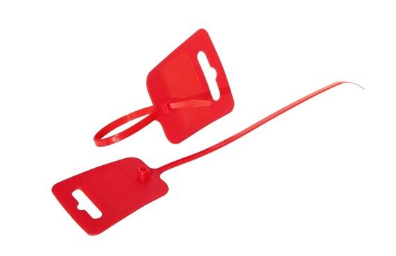 Good Connections® Kabelbinder, Euroloch und Beschriftungsfeld, RAL 3020, VE 100 Stück, rot, 4,8 x 250mm