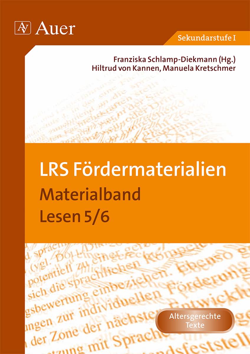 LRS-Fördermaterialien 3 Materialband Lesen 5/6 (5. und 6. Klasse)