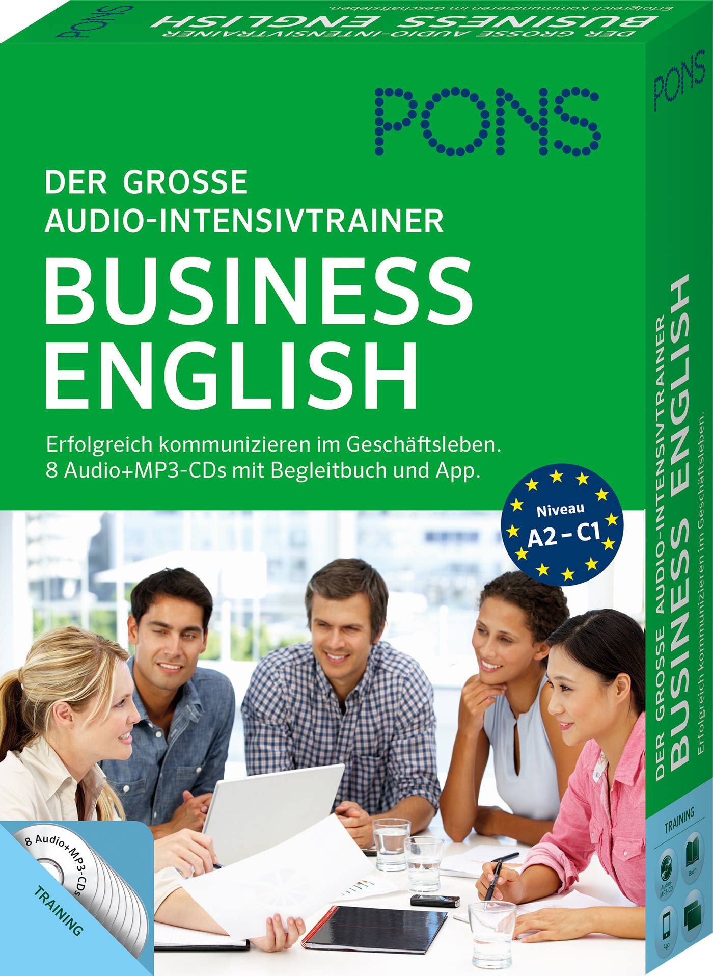 PONS Der große Audio-Intensivtrainer Business English, 8 Audio+MP3-CDs mit Begleitbuch und App Erfolgreich kommunizieren im Geschäftsleben. 8 Audio+