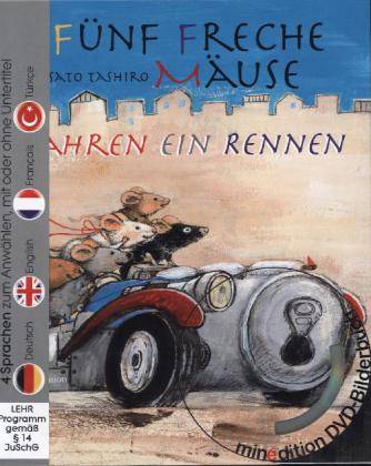 Fünf freche Mäuse fahren ein Rennen, mit DVD 4 Sprachen zum Anwählen, mit oder ohne Untertitel: Deutsch, Englisch, Französisch, Türkisch