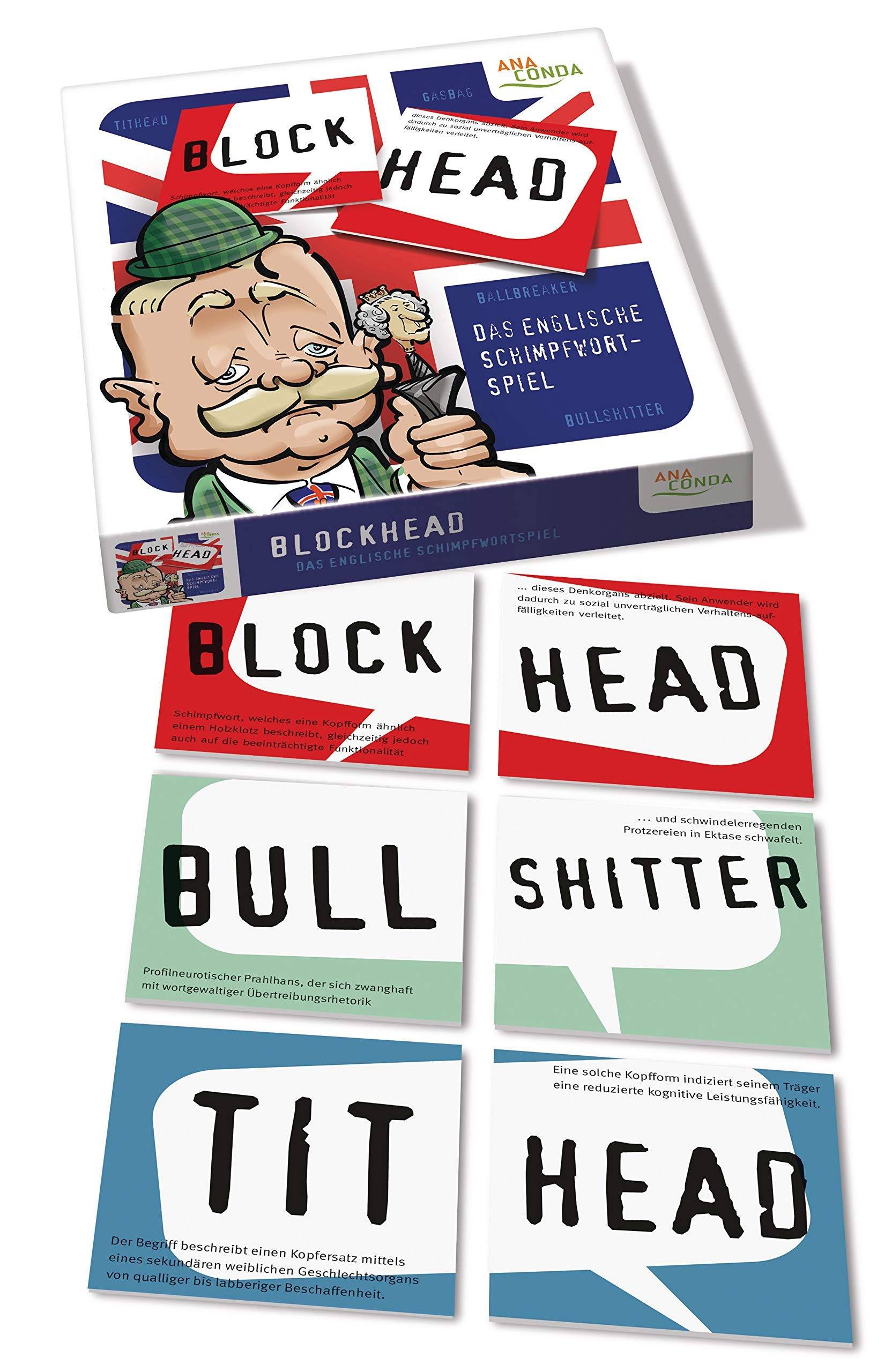 Blockhead - Das englische Schimpfwortspiel Memo-Spiel für 2-6 Spieler, Dt/engl