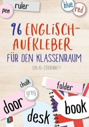 96 Englisch-Aufkleber für den Klassenraum Ein A5-Stickerheft