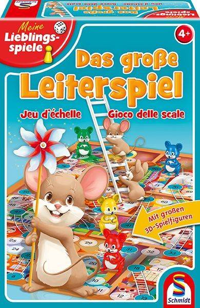 Schmidt 40553 - Meine Lieblingsspiele: Das große Leiterspiel, Würfelspiel Kinderspiel für 2-4 Spieler, mit großen 3D-Spielfiguren, Meine Lieblings