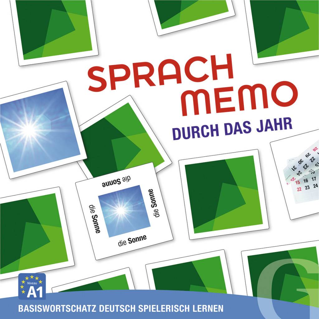 Sprachmemo Deutsch, Durch das Jahr (Spiel) Basiswortschatz spielerisch Deutsch lernen. Niveau A1. Sprachspiel