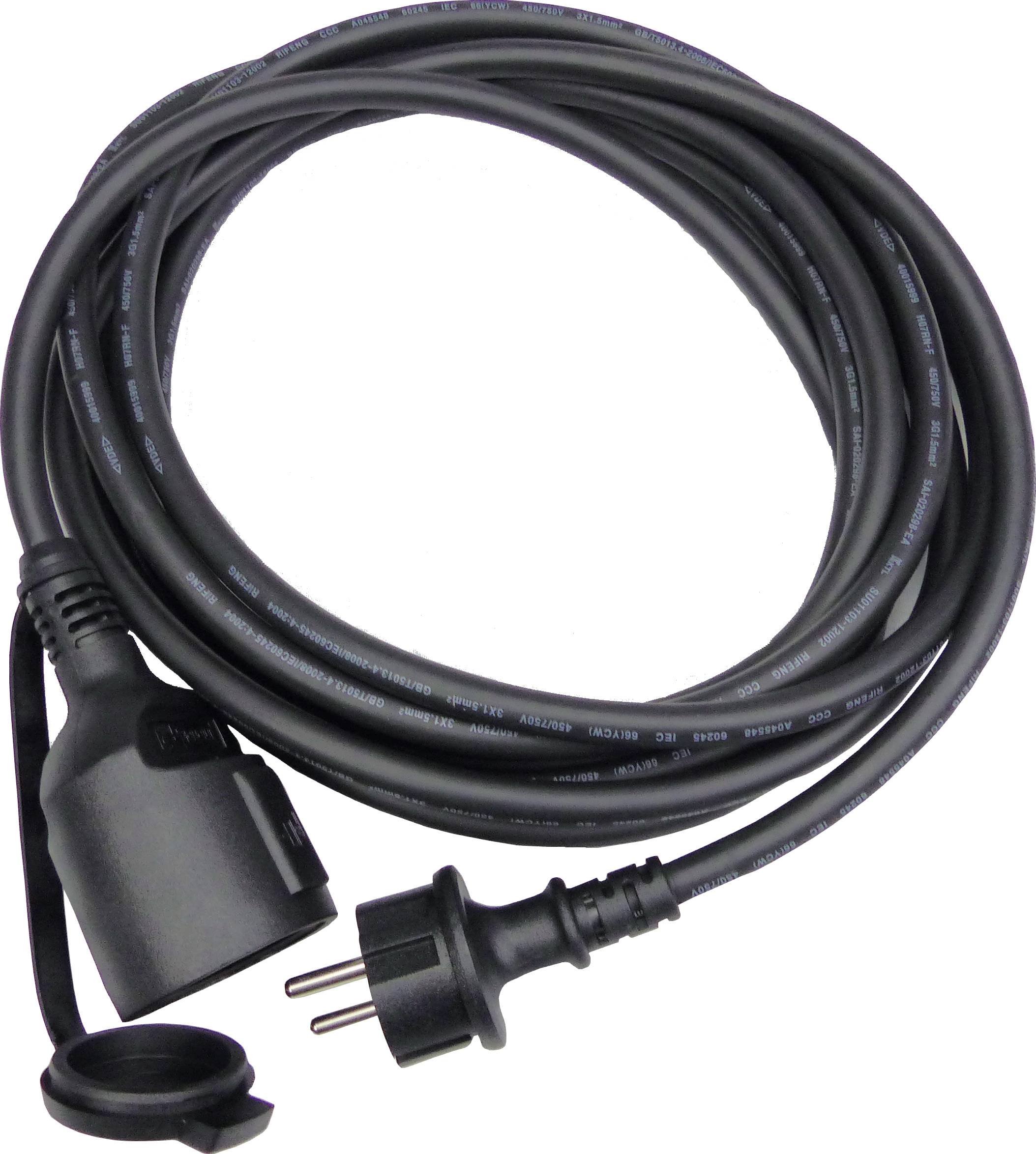 WDH Schuko-Verlängerungskabel H07RN-F 3G – für innen & außen – 5 Meter Länge