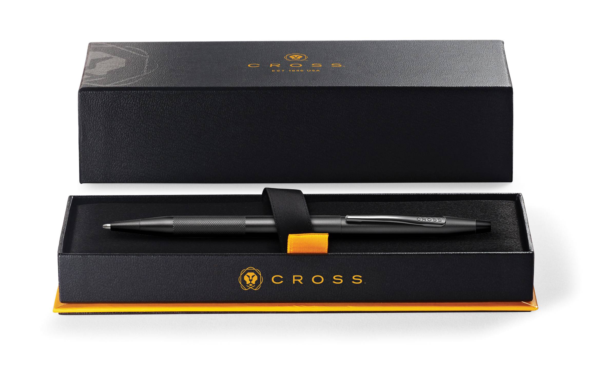 Kugelschreiber Cross Classic Century Schwarz, Griff strukturiert in Geschenkbox