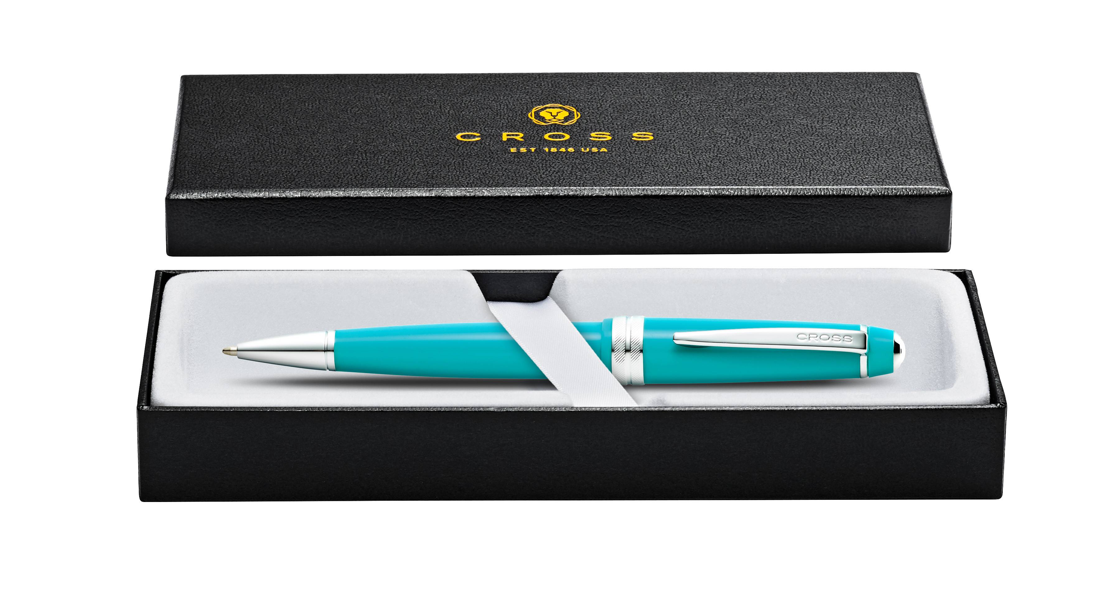 Kugelschreiber Bailey Light Türkis-Lack/Chrom, aus Kunststoff