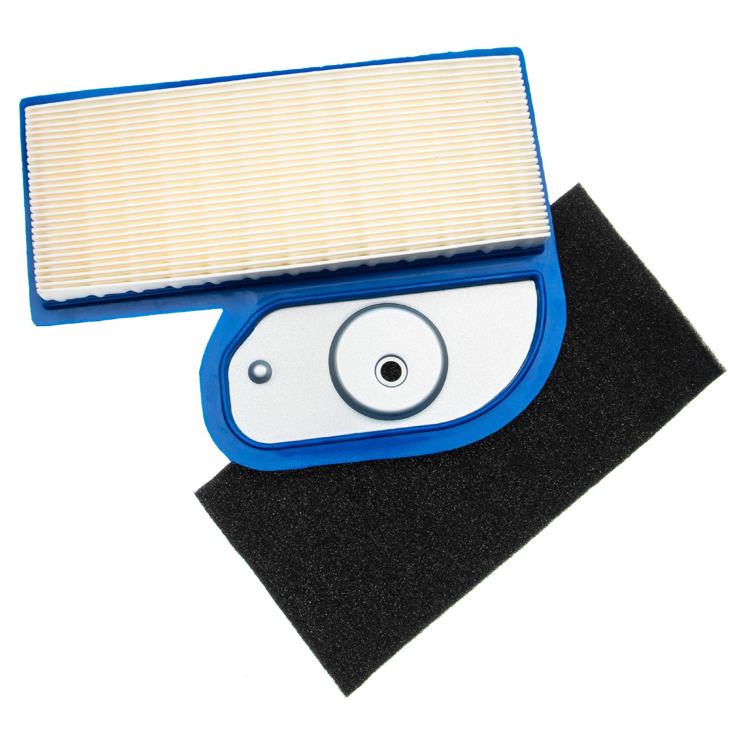 vhbw 2-tlg. Filter-Set kompatibel mit Kawasaki FH451V | FH580V, FH531V, FH500V, FH680D Motor für Rasentraktor, Aufsitzmäher (1x Vorfilter, 1x Luftfi