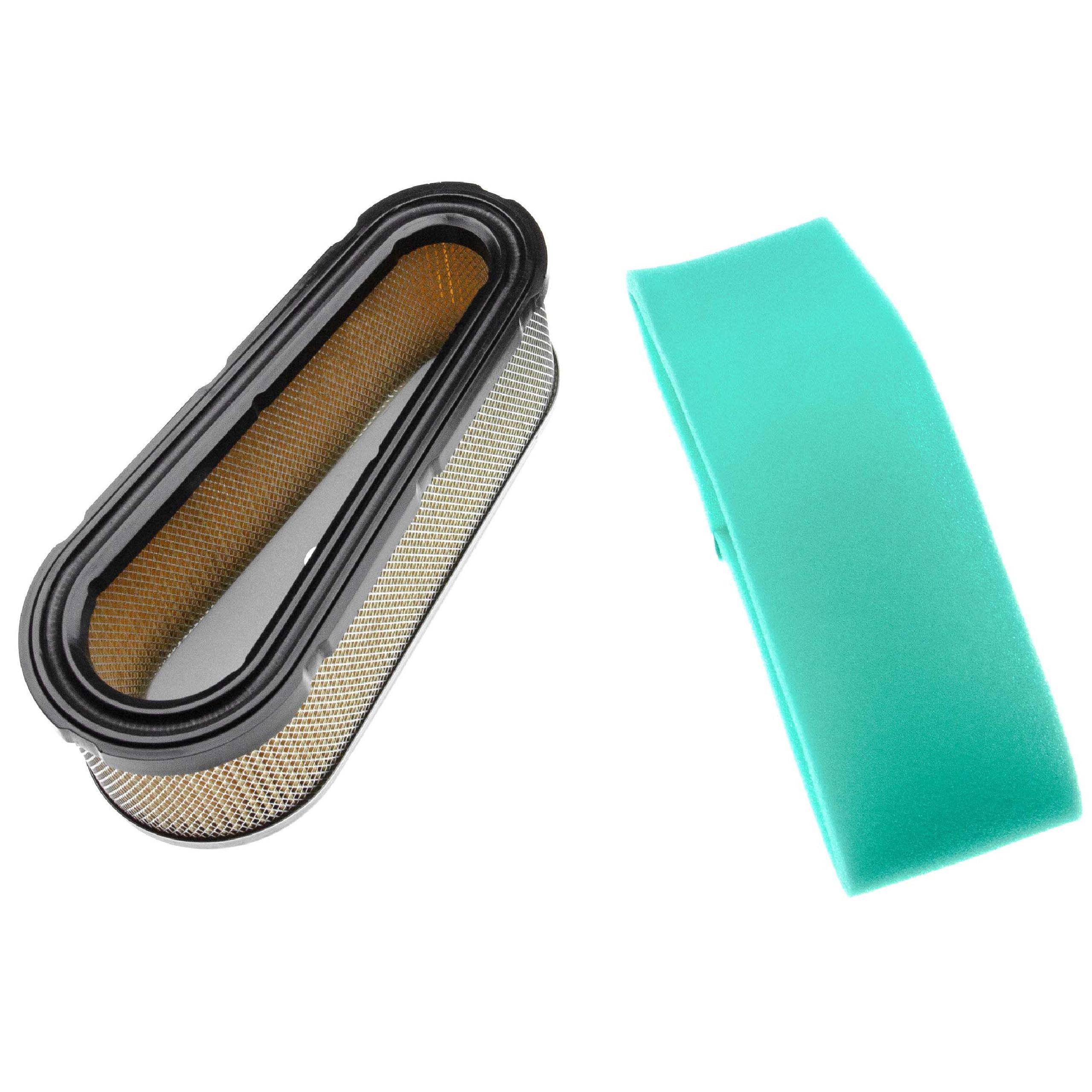 vhbw Filterset kompatibel mit Briggs & Stratton 28A702-0102-01, 28A700 | Motor für Rasentraktor - 2-tlg. Filter-Set 1x Schaumfilter, 1x Papierfilter