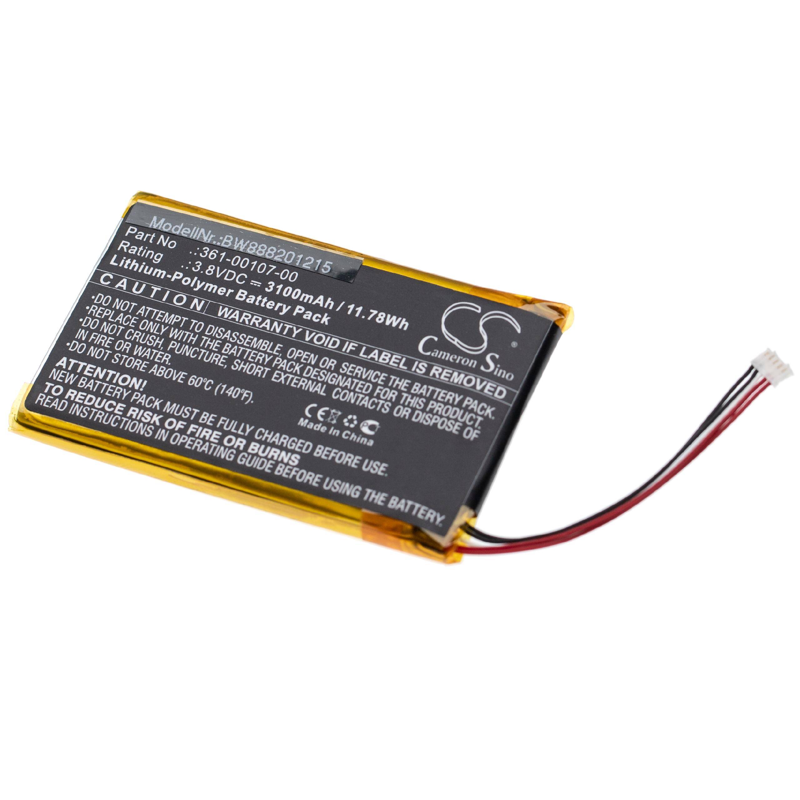 vhbw Akku kompatibel mit Garmin GPSMAP 86i, GPSMAP 86, GPSMAP 86s, GPSMAP 67i GPS Navigation Navi (3100 mAh, 3,8 V, Li-Polymer)