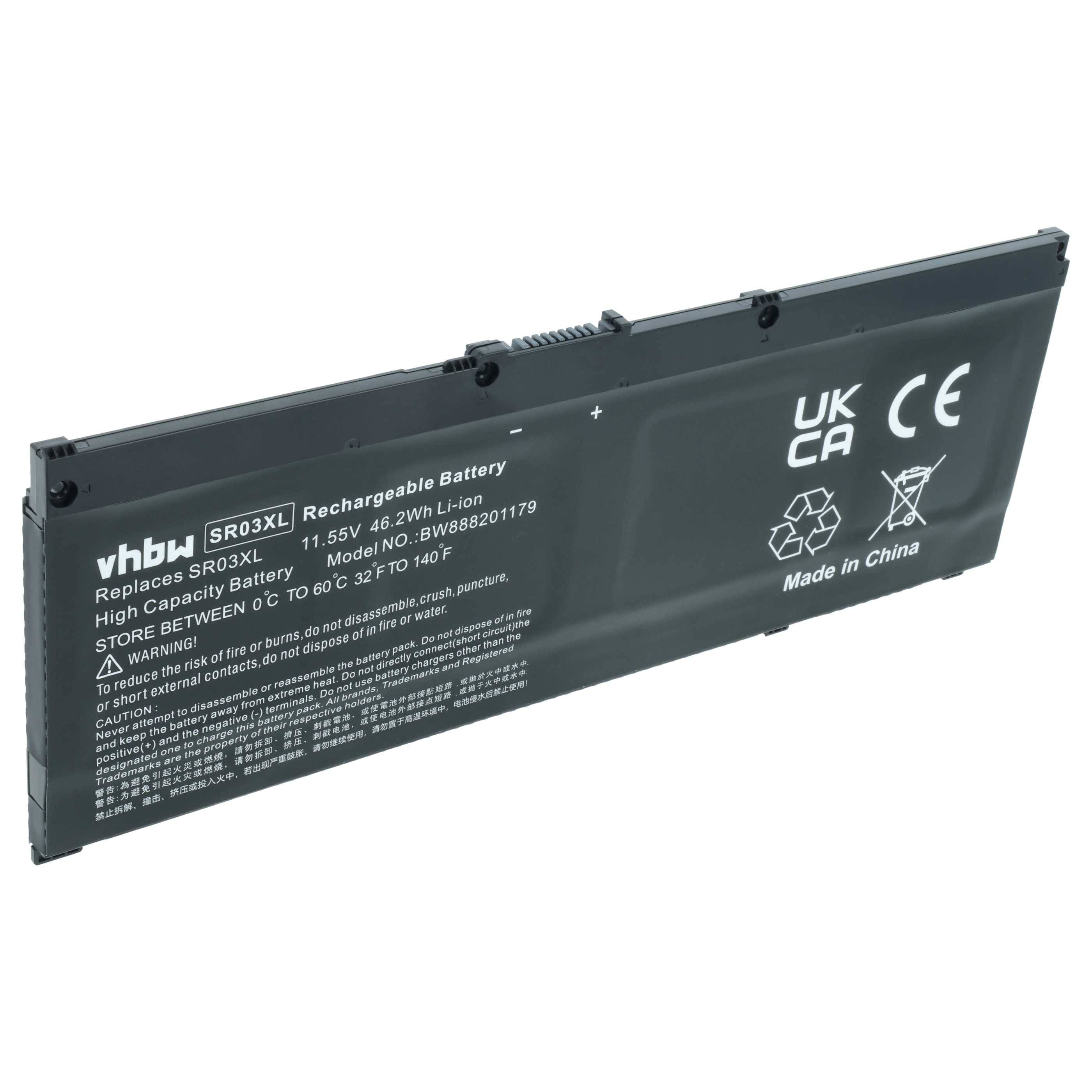 vhbw Akku kompatibel mit HP Pavilion 15-CX0060TX, 15-CX0062TX, 15-cx0061TX, 15-cx0059TX Notebook (4000 mAh, 11,55 V, Li-Polymer)
