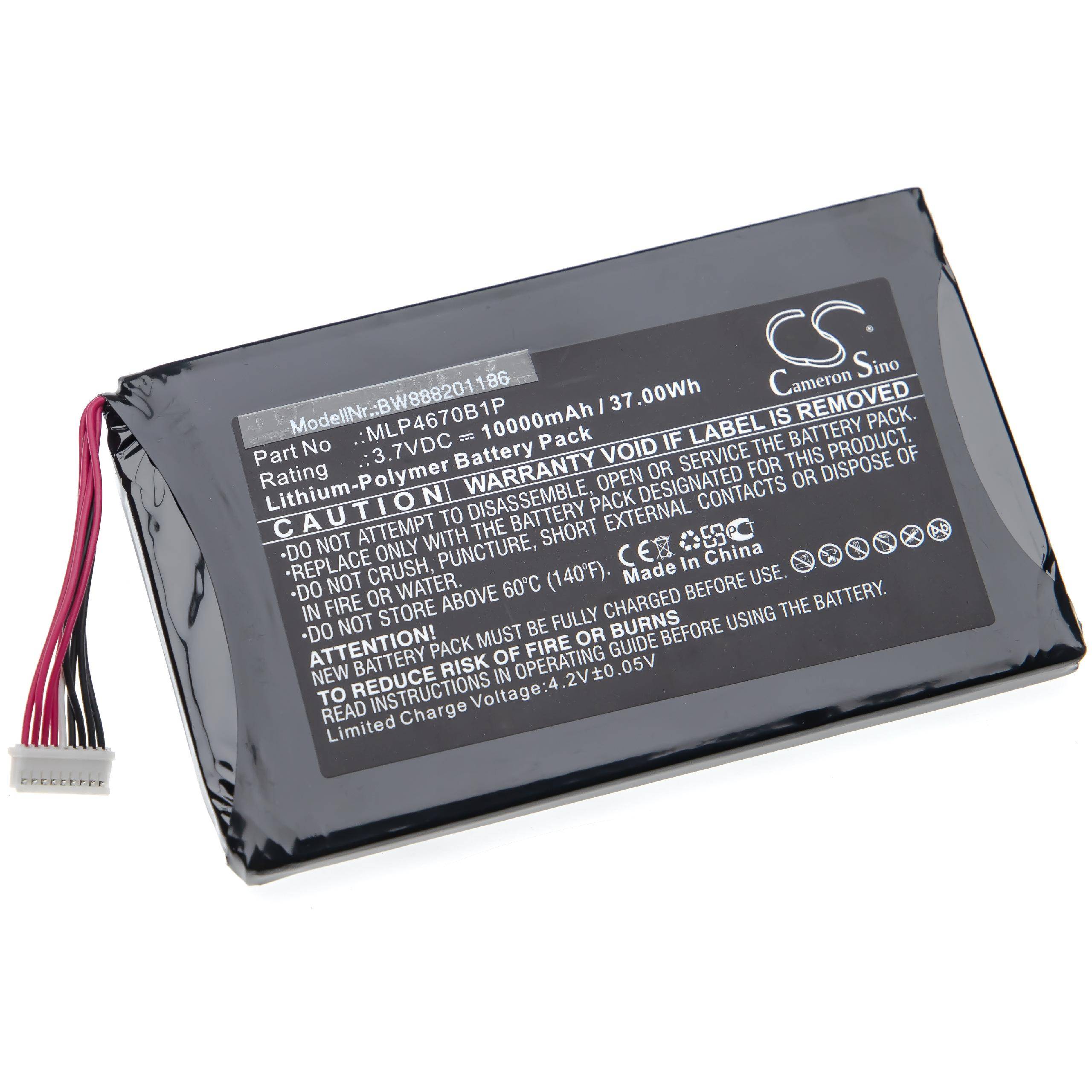 Lithium-Polymer-Akkupack mit Bezeichnung „Modell: BW98880011BB, 1000mAh, 37,0Wh