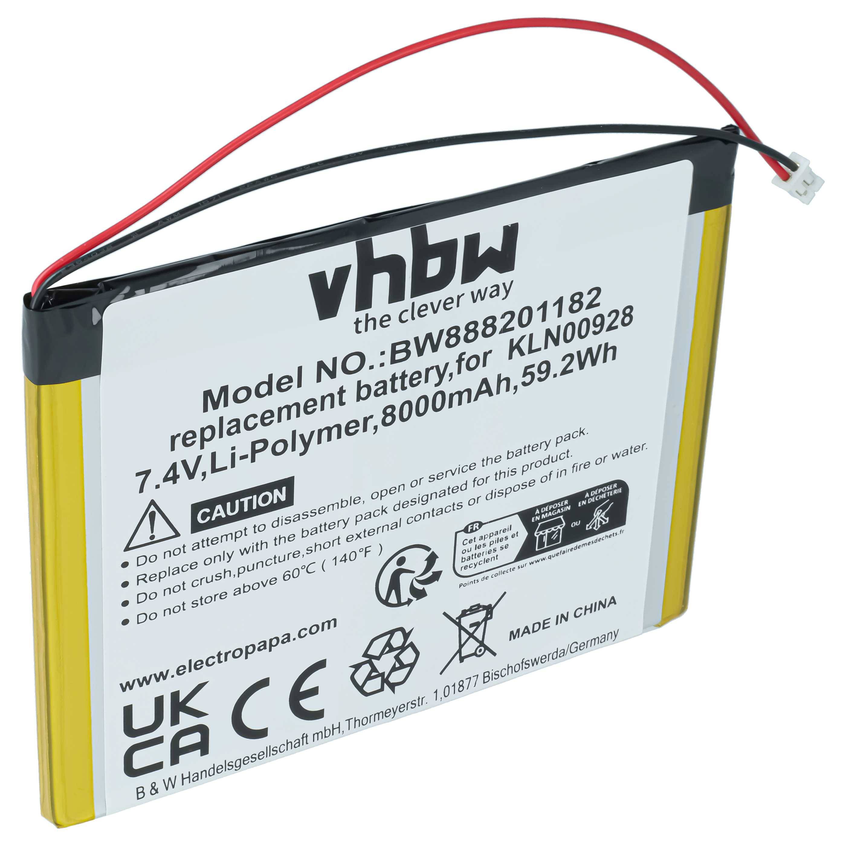 vhbw Akku kompatibel mit Trimble SPS855 Modular Receiver, SPS852 Modular Receiver Messgerät (8000 mAh, 7,4 V, Li-Polymer)