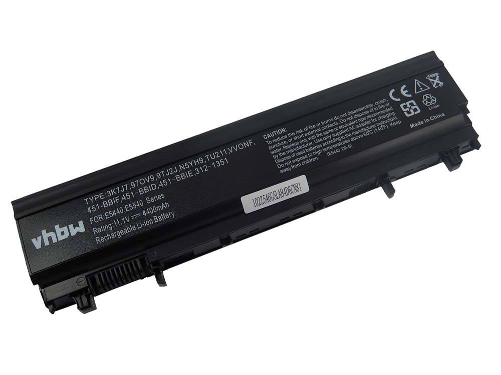 vhbw 1x Akku Ersatz für Dell F49WX, CXF66, CT-DL5440LH-4Q, CPA-Y594M, M7T5F, FT6D9 für Notebook (4400 mAh, 11,1 V, Li-Ion)