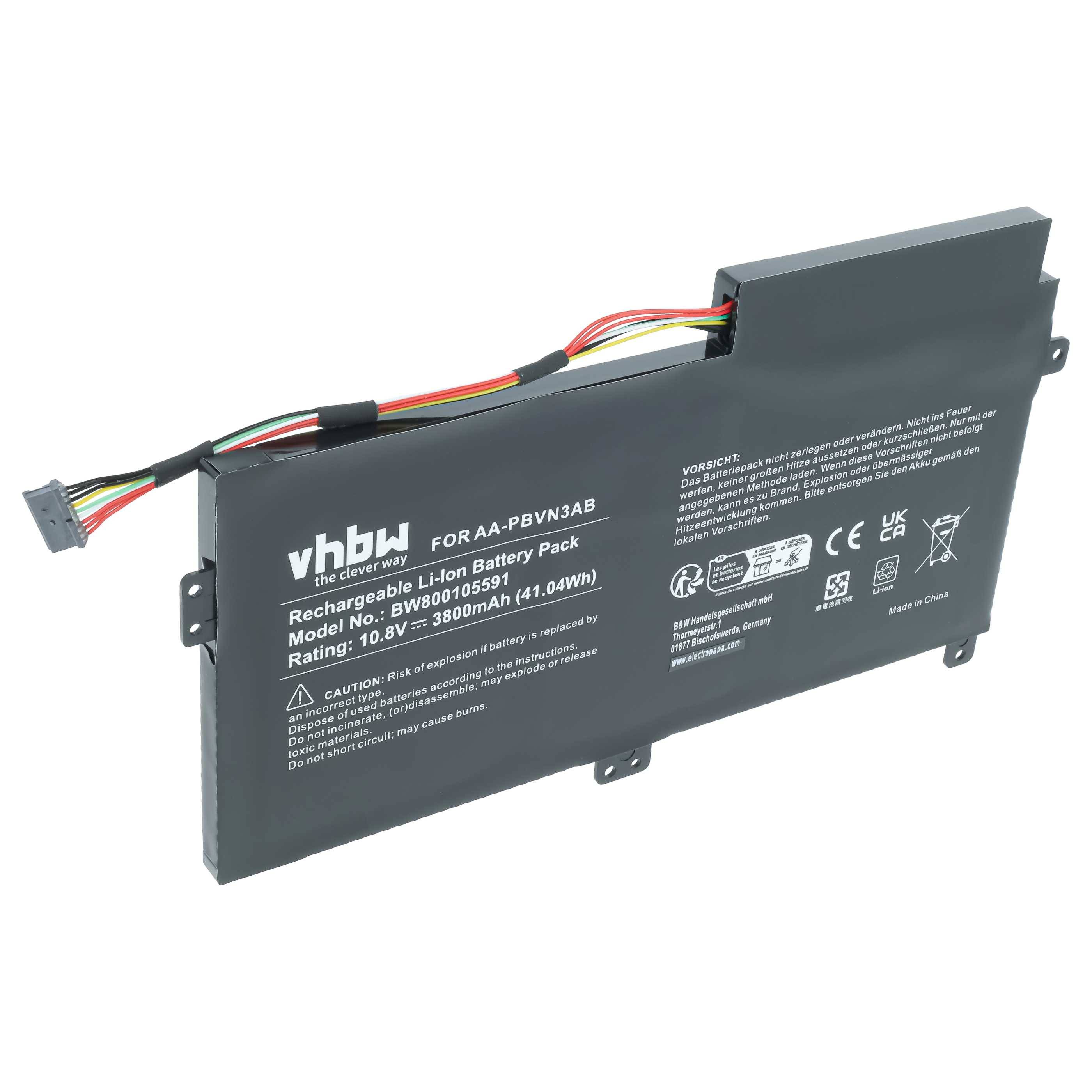 vhbw Akku kompatibel mit Samsung 35X0AA-X07, 35X0AA-X06, 500R5H, 35X0AA-X08, 35X0AA-X09 Notebook (3800 mAh, 10,8 V, Li-Ion)