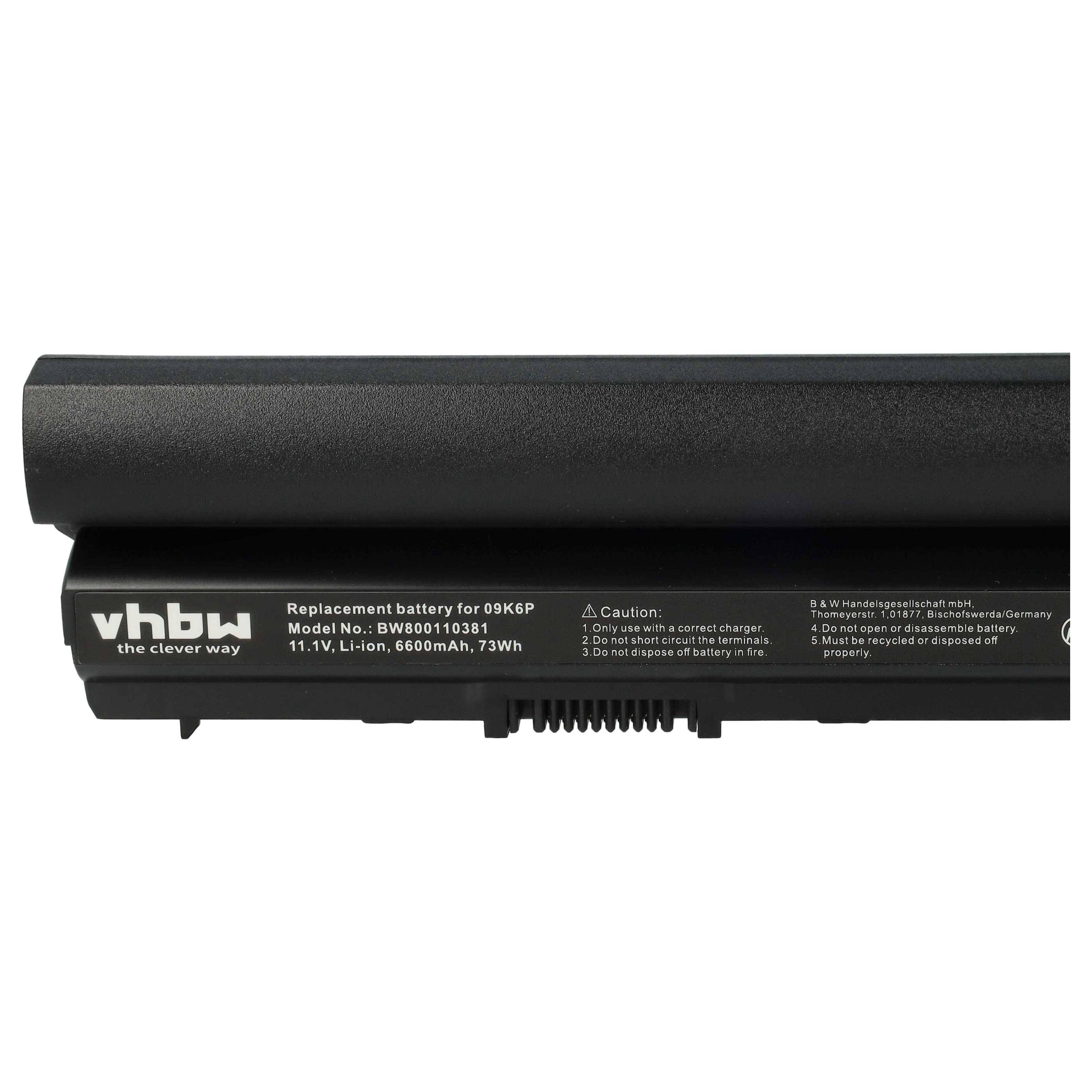 vhbw Akku Ersatz für Dell JN0C3, J79X4, HJ474, FRR0G, FHHVX, HGKH0, GYKF8, FRROG, FN3PT für Notebook (6600 mAh, 11,1 V, Li-Ion)