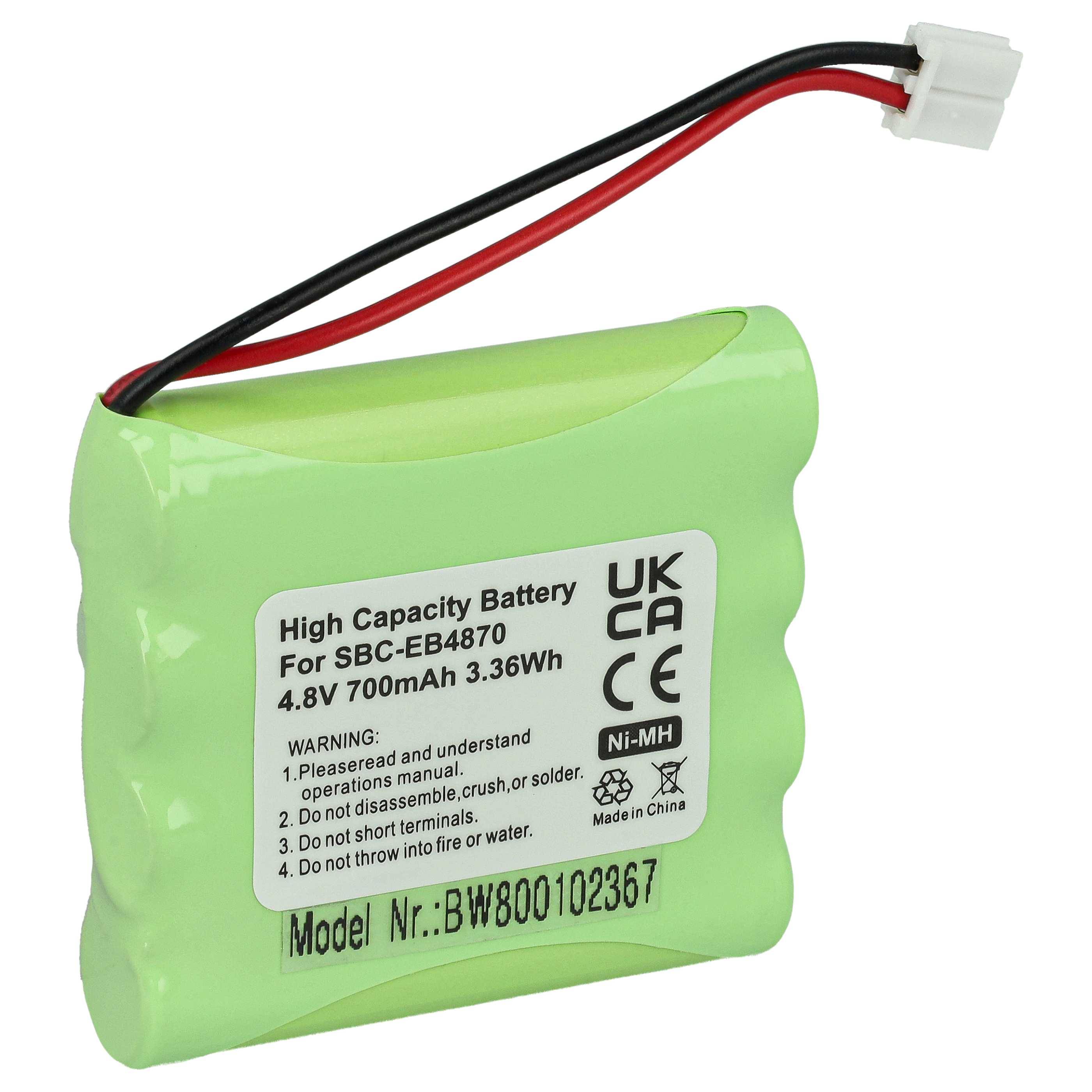 vhbw Akku kompatibel mit Hartig & Helling Janosch MBF5050 Babyphone Babytalker (700 mAh, 4,8 V, NiMH)