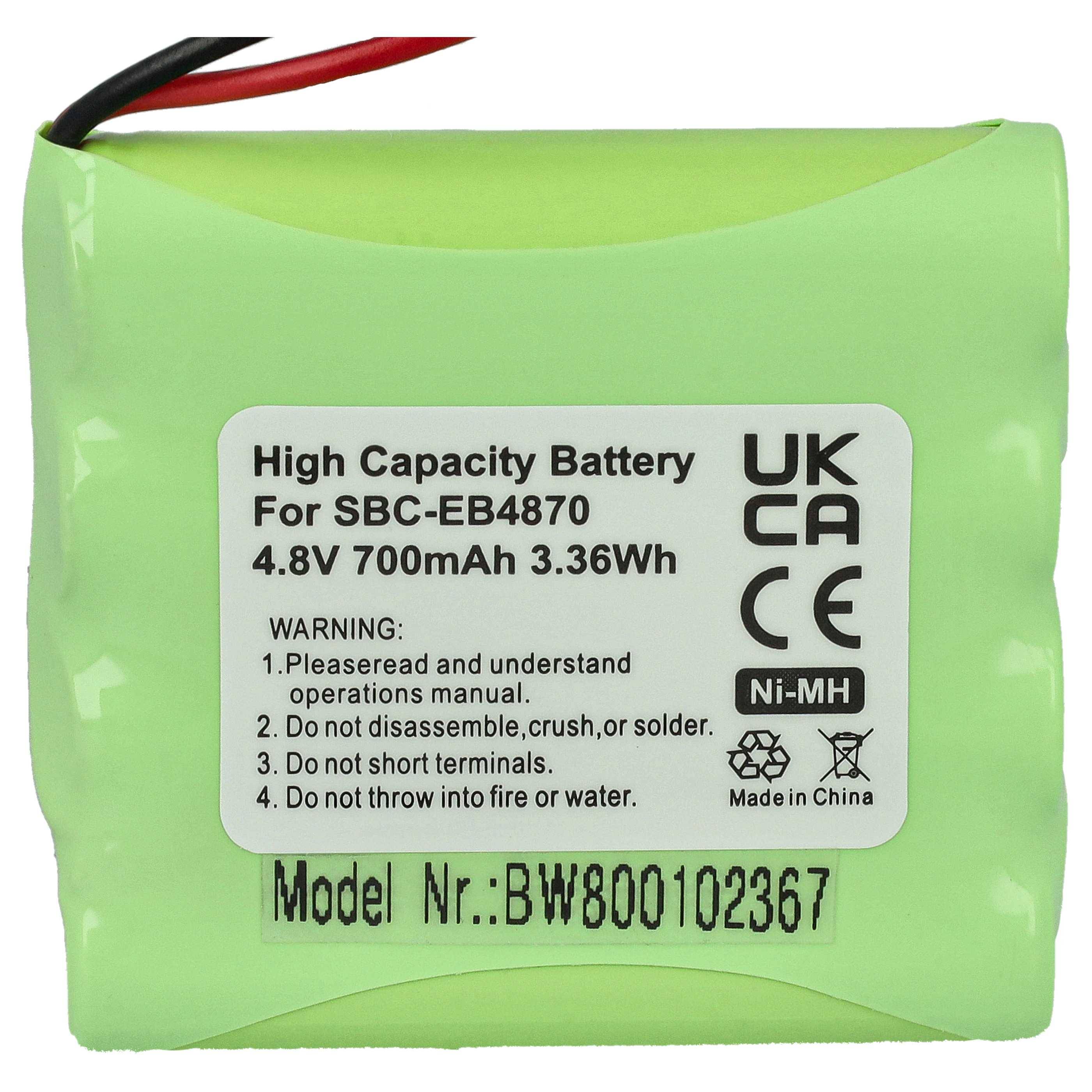 vhbw Akku kompatibel mit Hartig & Helling Janosch MBF5050 Babyphone Babytalker (700 mAh, 4,8 V, NiMH)