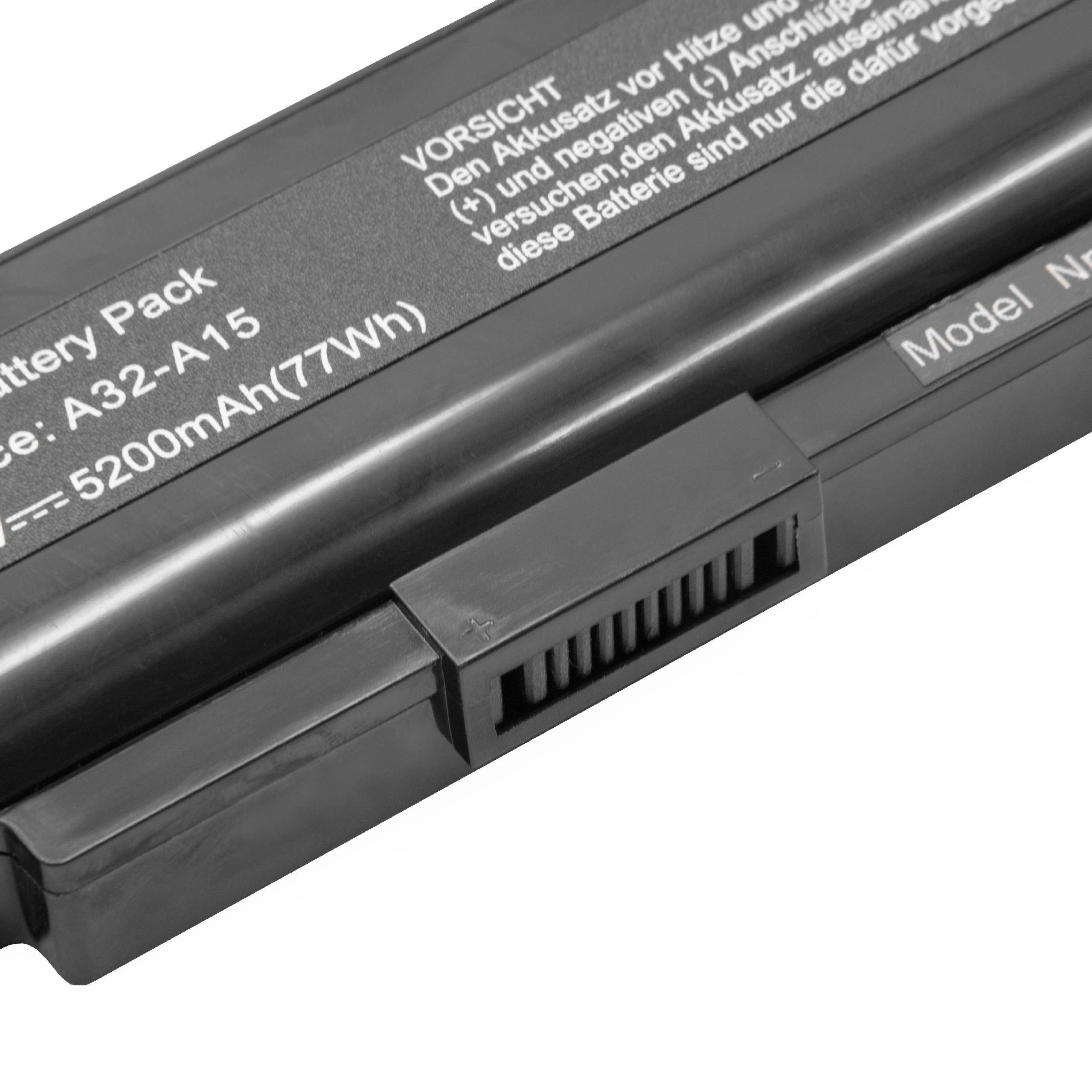 vhbw 1x Akku kompatibel mit MSI CX640, CR640X, CR640MX, CR640DX, A6400 Notebook (5200 mAh, 14,8 V, Li-Ion)