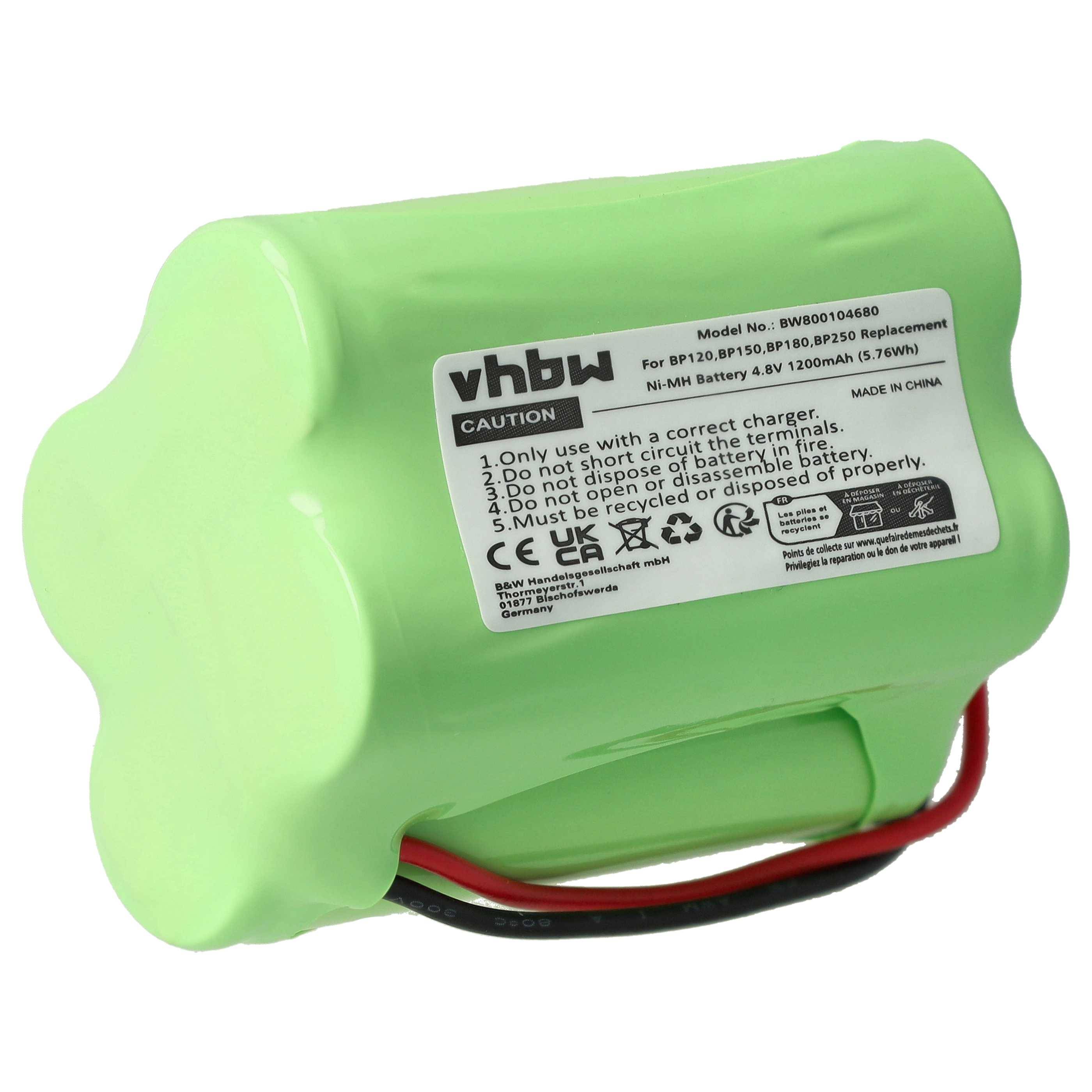 vhbw Akku kompatibel mit Uniden BP120, BP-120, BC250D, BC-250D, BC246XLT, BP1000, BC296D, BC-296D Funkgerät, Walkie Talkie (1200 mAh, 4,8 V, NiMH)