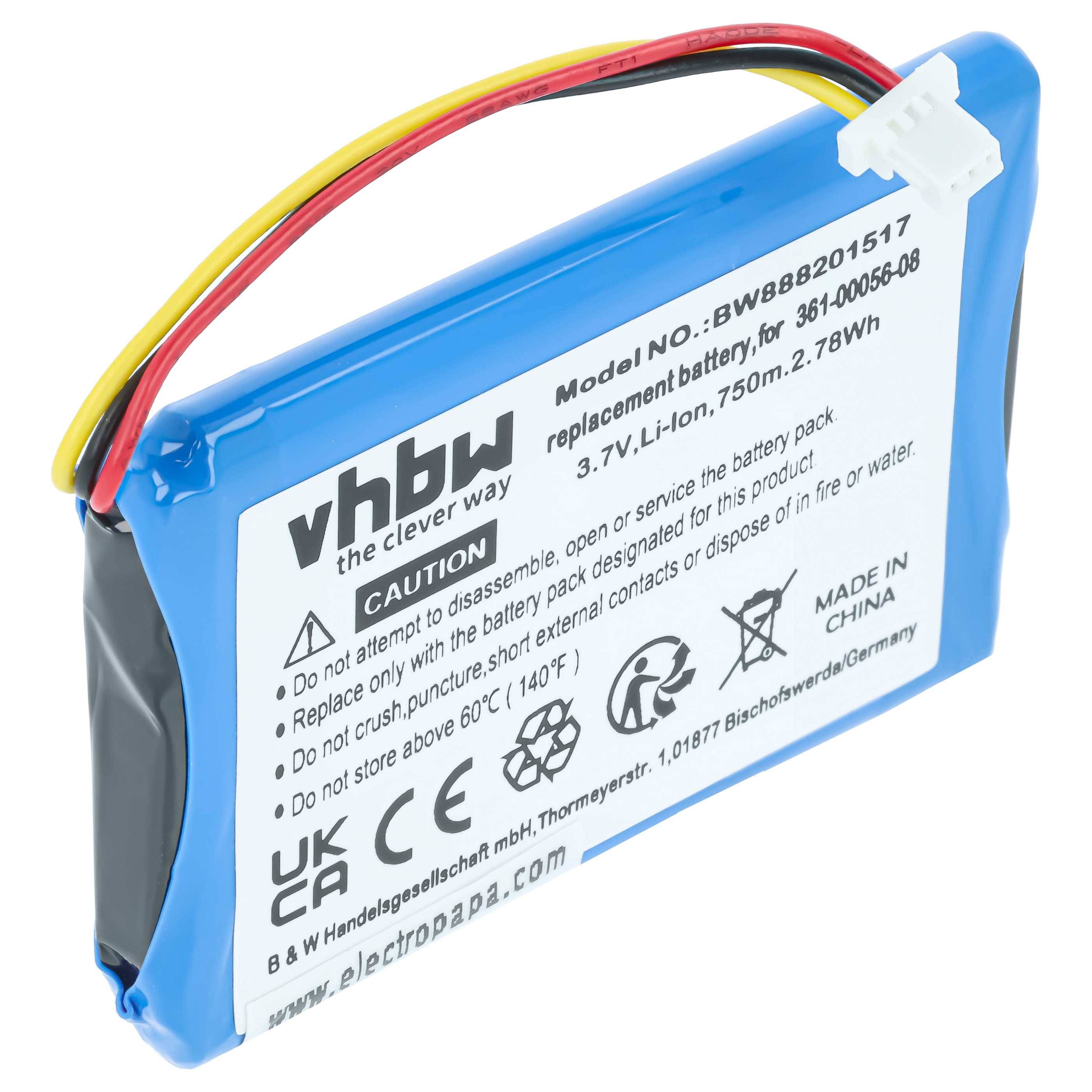 vhbw Akku Ersatz für Mitac Mio 523450A1, 1ICP6/35/51 für GPS Navigation Navi (750 mAh, 4,2 V, Li-Polymer)