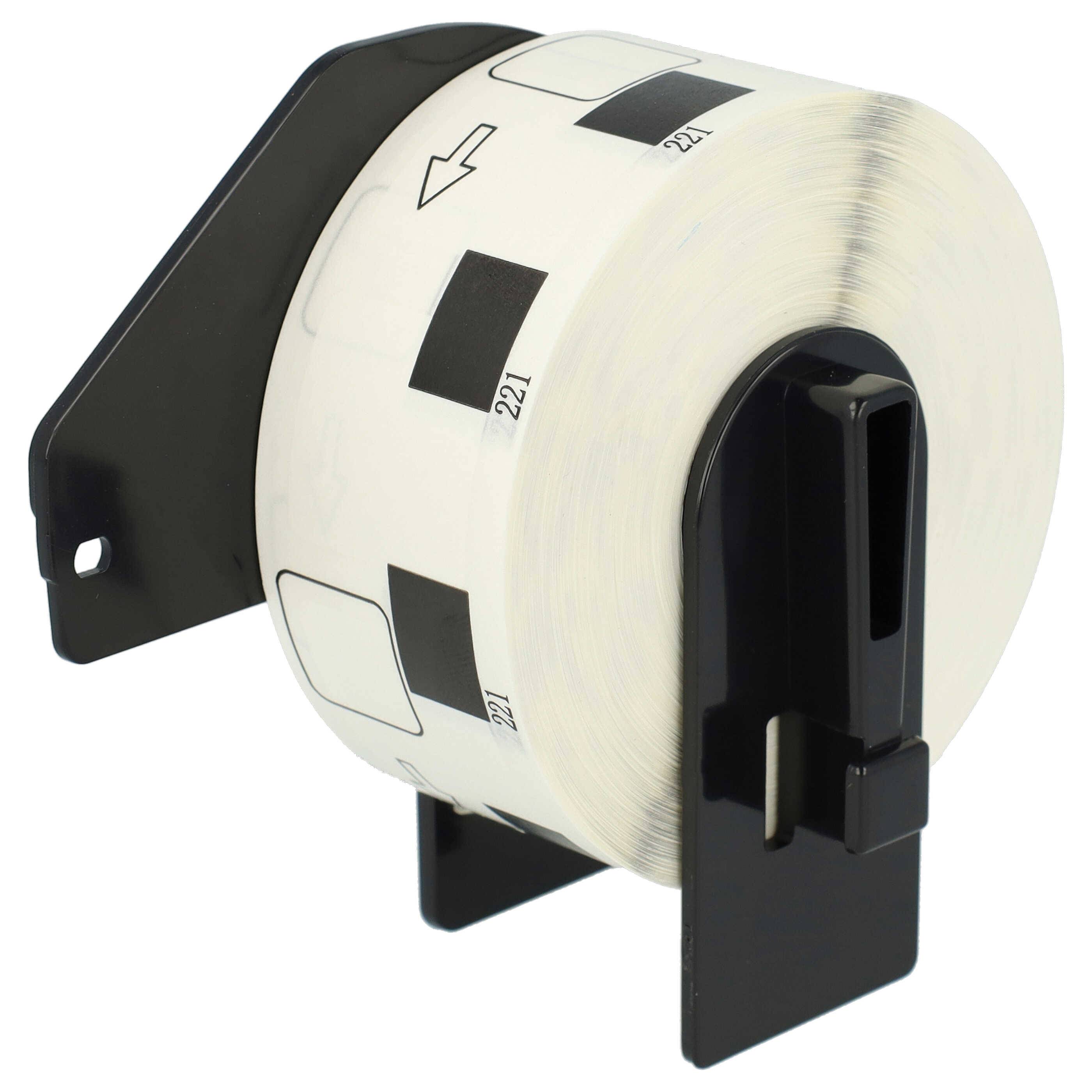 vhbw 10x Etiketten-Rolle mit Halter 23mm x 23mm (1000 Etiketten) Ersatz für Brother DK-11221 für Etiketten-Drucker - Premium Weiß
