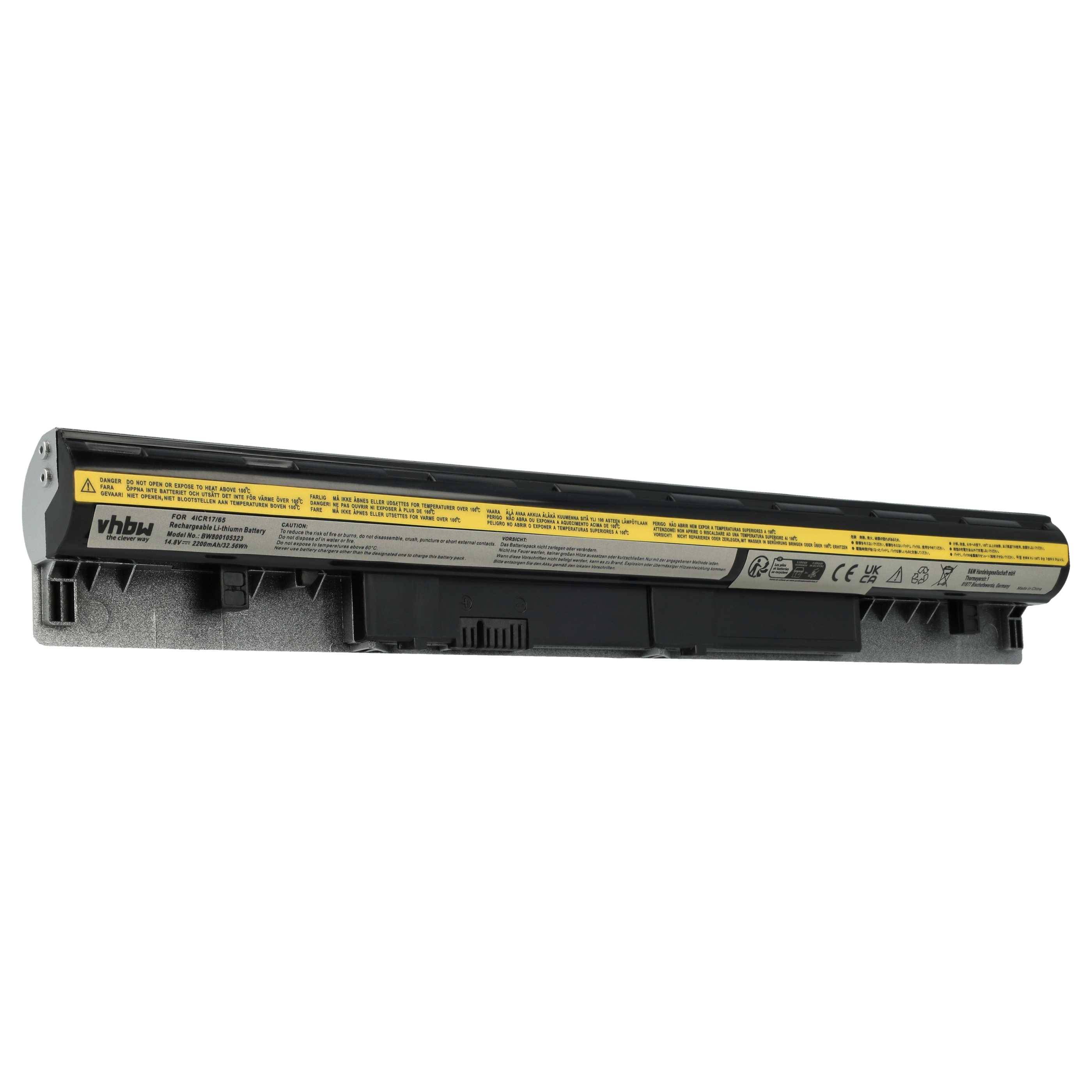 vhbw Akku kompatibel mit Lenovo IdeaPad S405-asi, S405, S400 Touch, S405-AFO, S405-AEI, S400u Notebook (2200 mAh, 14,8 V, Li-Ion)