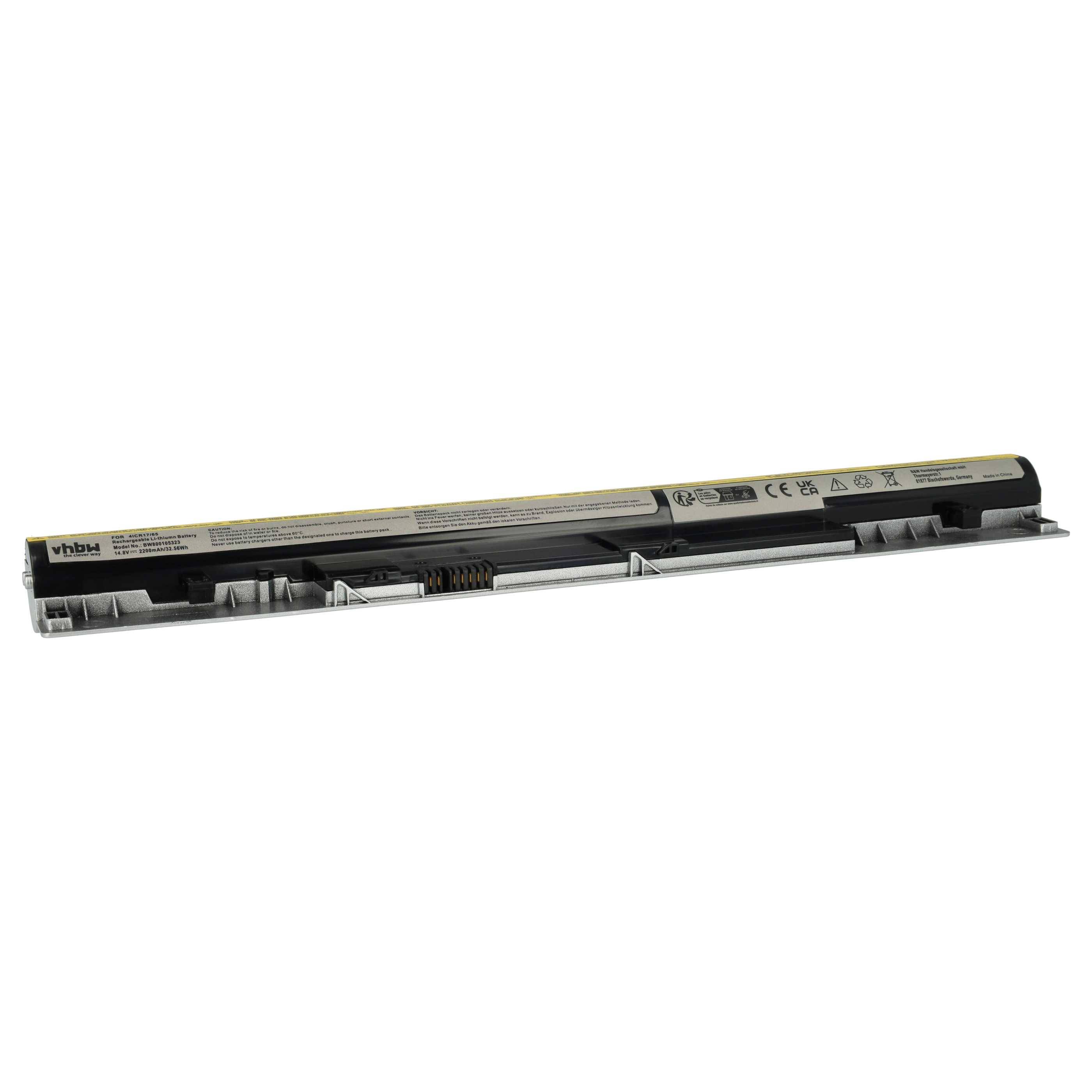 vhbw Akku kompatibel mit Lenovo IdeaPad S400T-ITH, S400T-IFI, S400-ith, S400T, S400-IFI Notebook (2200 mAh, 14,8 V, Li-Ion)